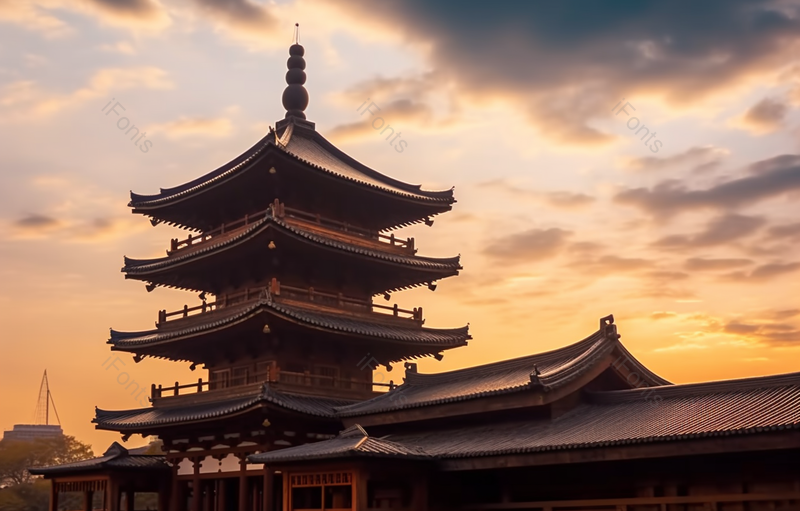 夕阳西下江苏省无锡拈花湾风光,高清,摄影图,摄影图片,图片大全,摄影图免费下载